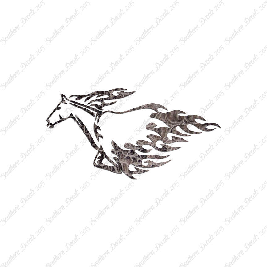 Flames Horse Running