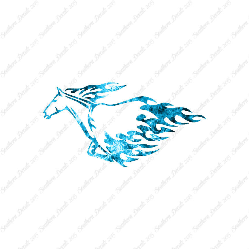 Flames Horse Running