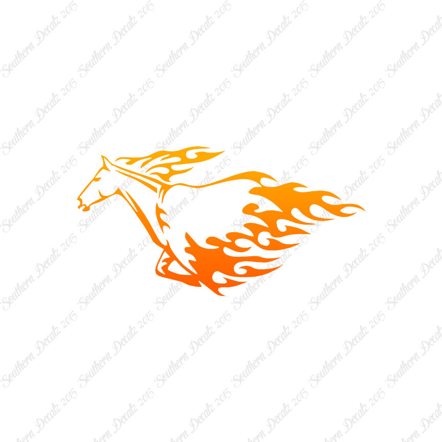 Flames Horse Running