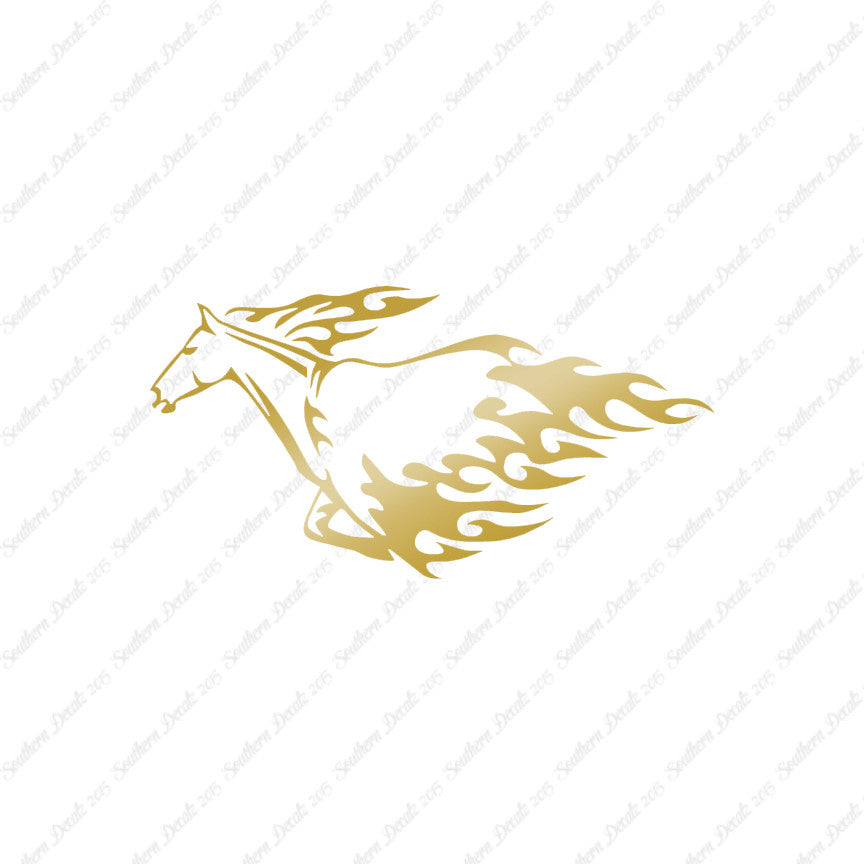 Flames Horse Running