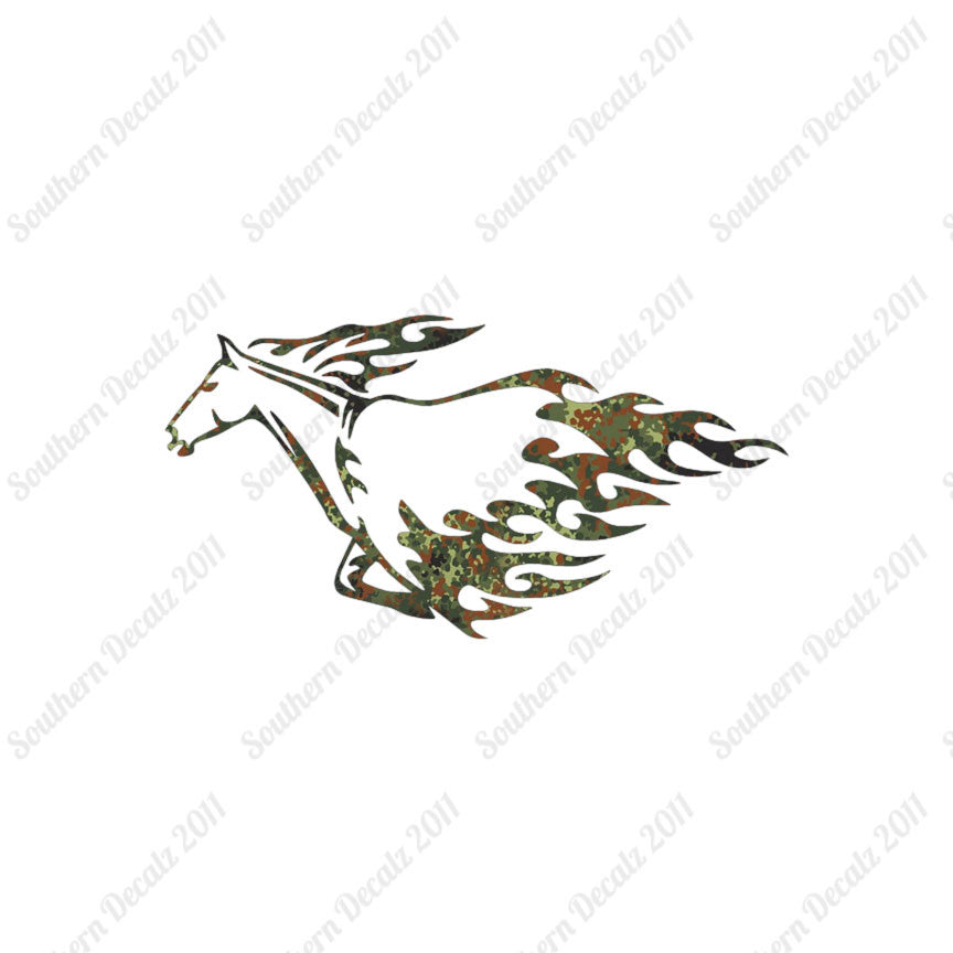 Flames Horse Running