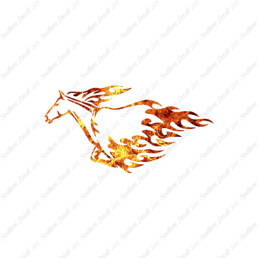 Flames Horse Running