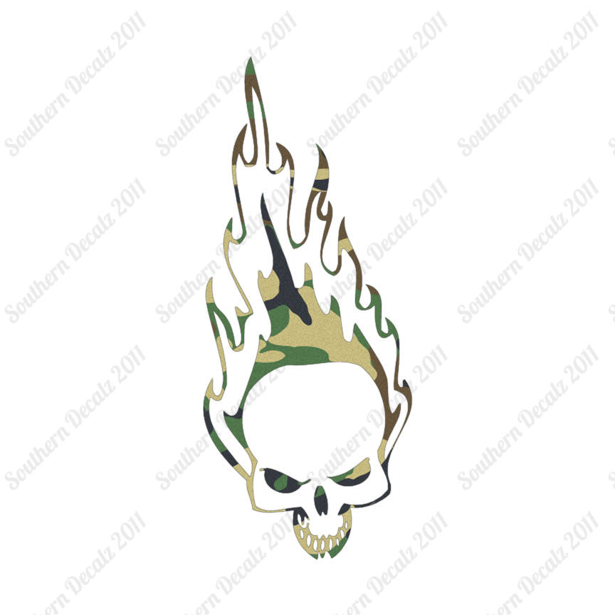 Skull Fire Flames Art