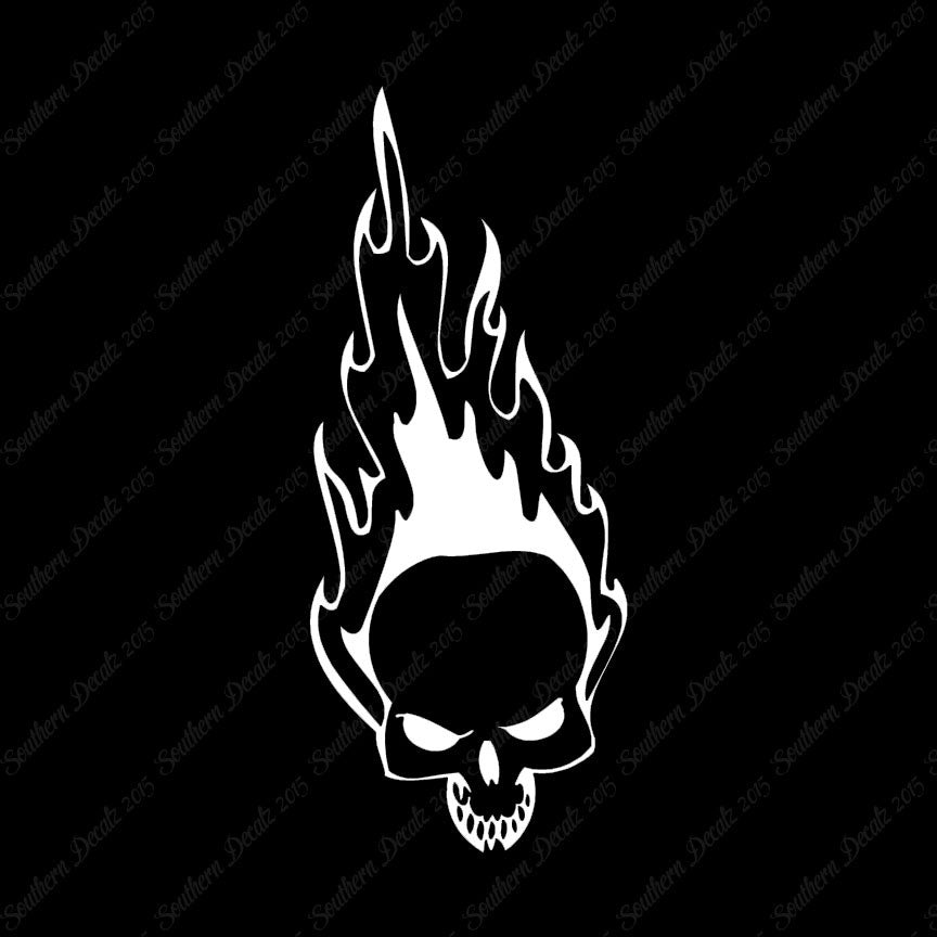 Skull Fire Flames Art