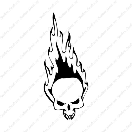Skull Fire Flames Art