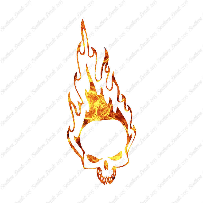 Skull Fire Flames Art