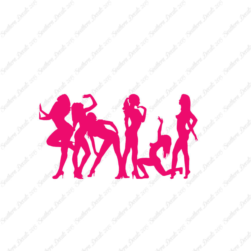 Group Of Strippers Dancers Girls