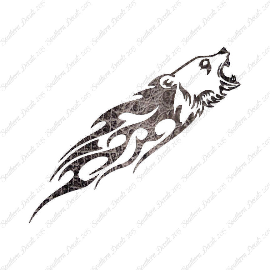Bear Head Flames Splash