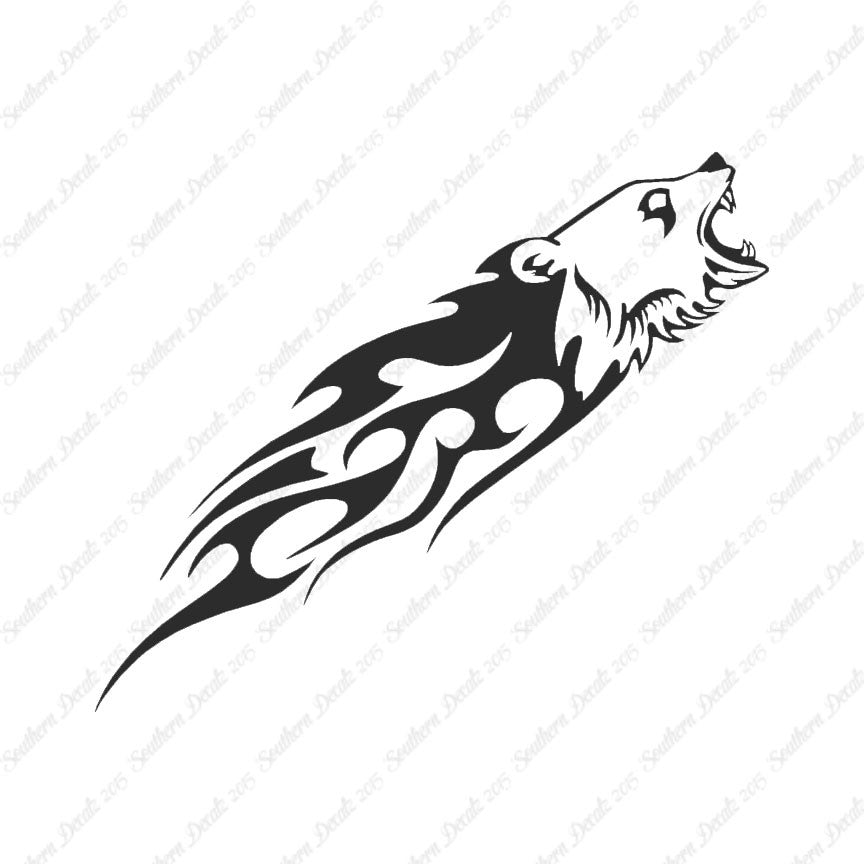 Bear Head Flames Splash