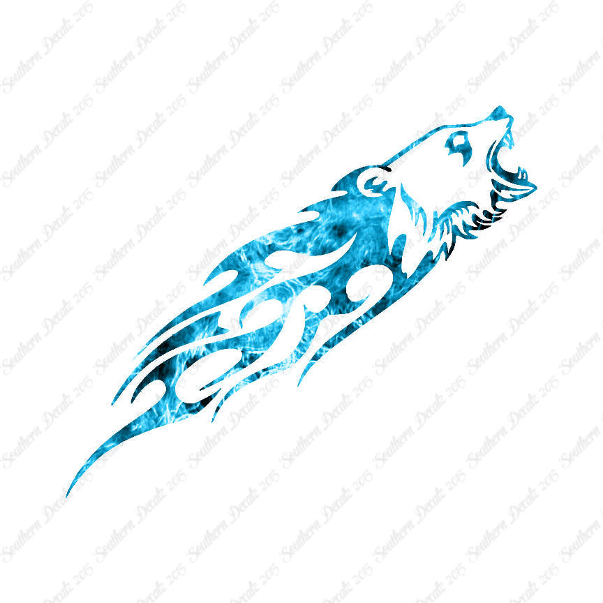 Bear Head Flames Splash