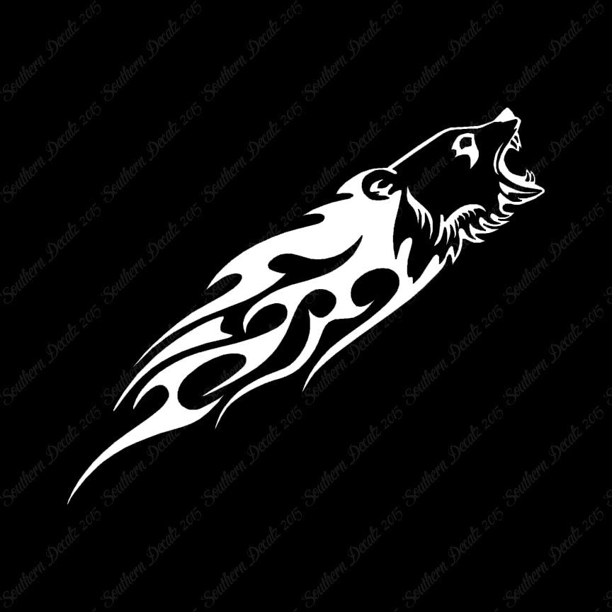Bear Head Flames Splash