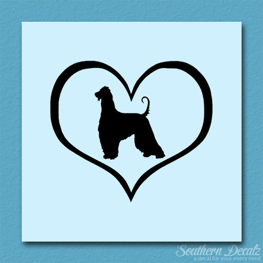 Afghan Hound Dog Heart Love