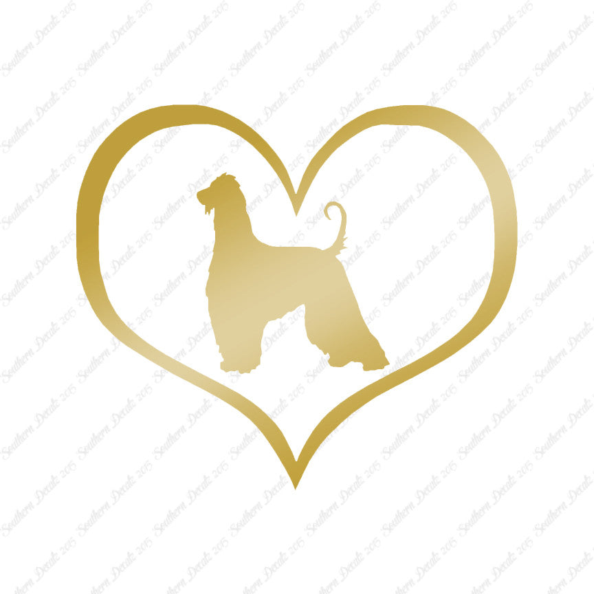 Afghan Hound Dog Heart Love