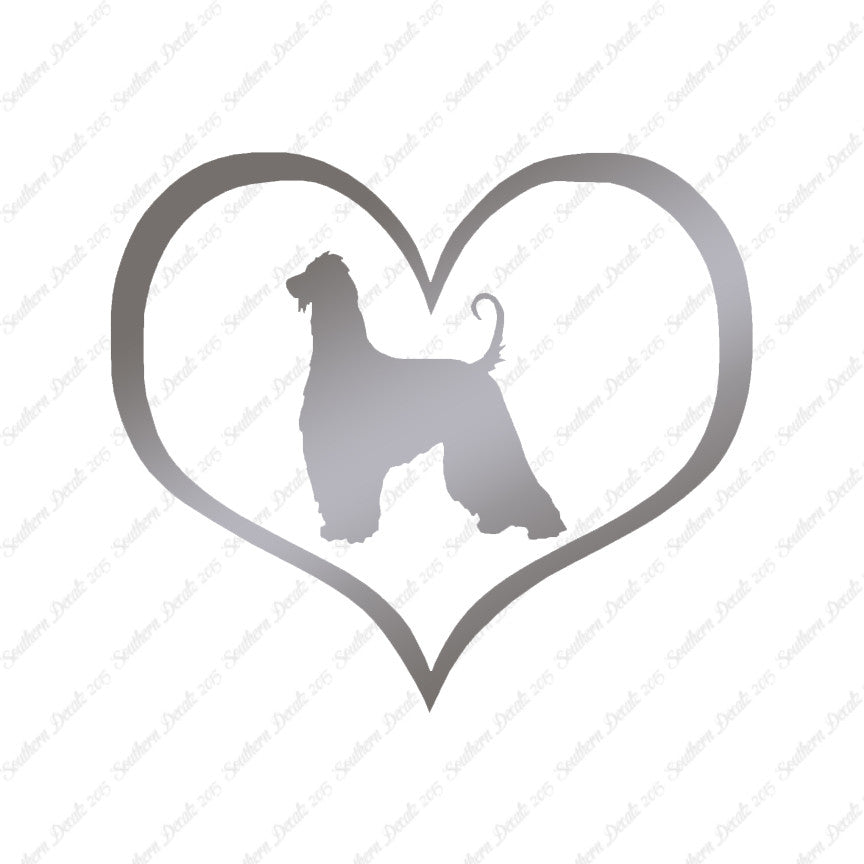 Afghan Hound Dog Heart Love