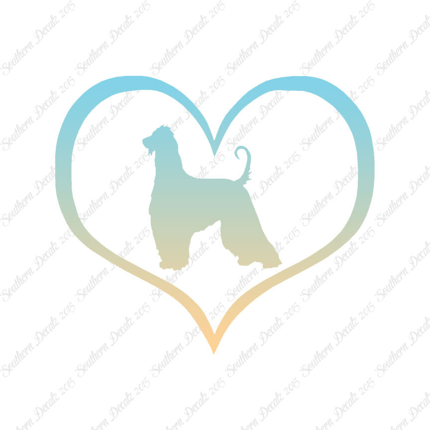 Afghan Hound Dog Heart Love
