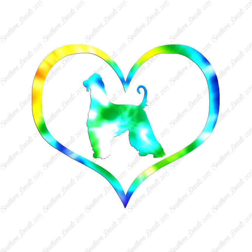 Afghan Hound Dog Heart Love