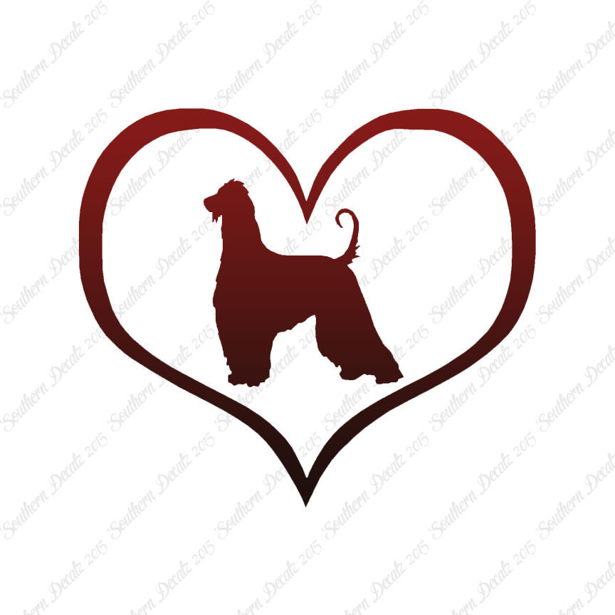 Afghan Hound Dog Heart Love
