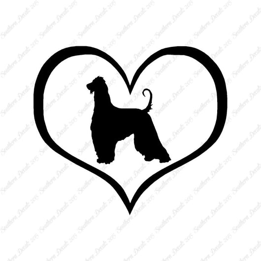 Afghan Hound Dog Heart Love