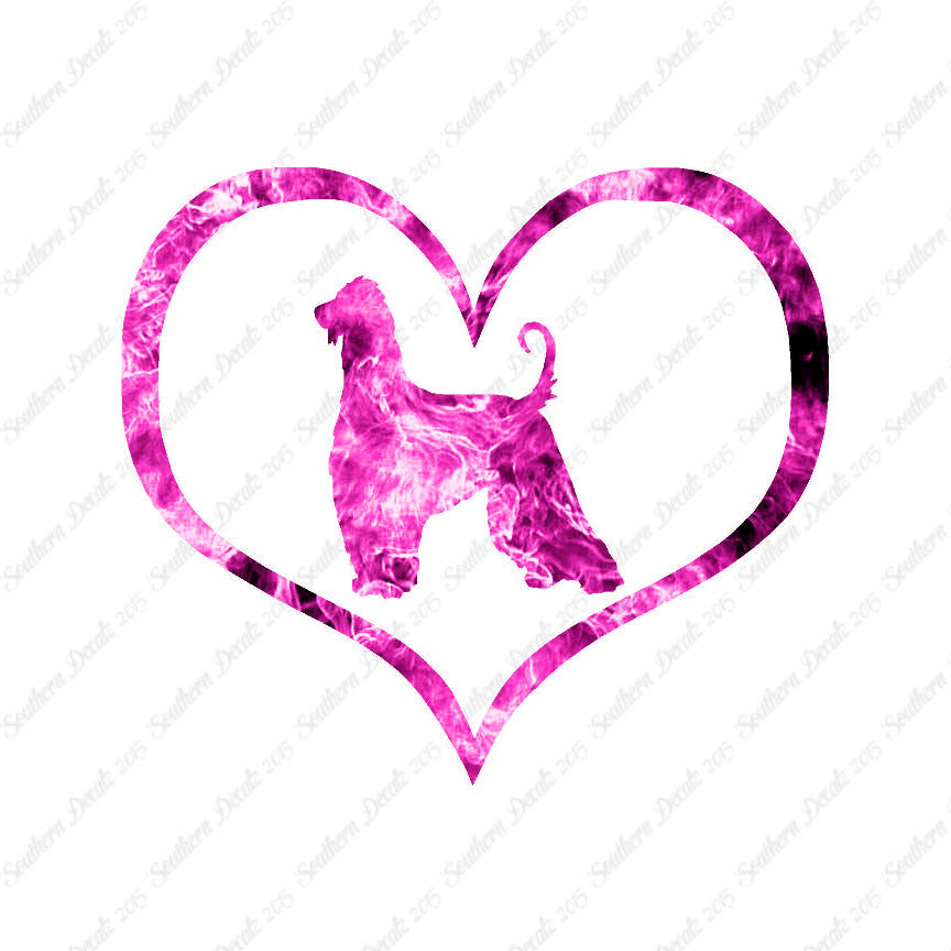 Afghan Hound Dog Heart Love