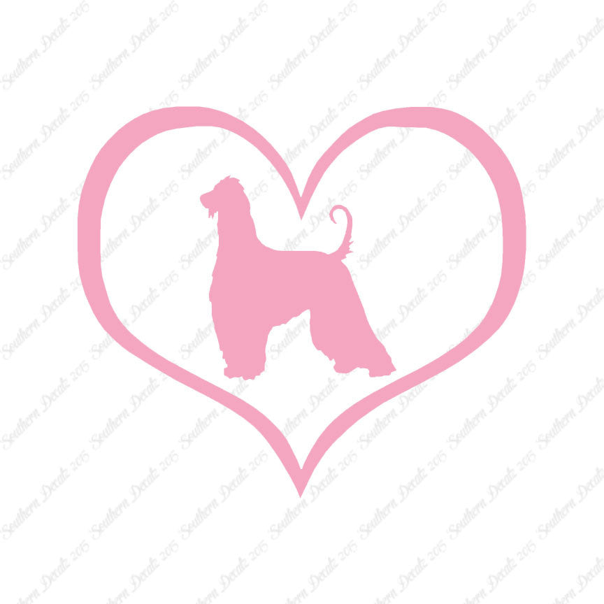 Afghan Hound Dog Heart Love