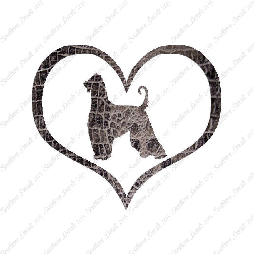 Afghan Hound Dog Heart Love