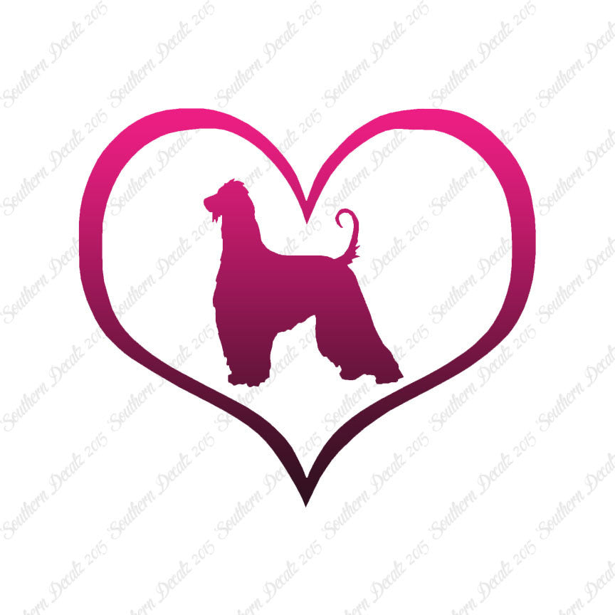 Afghan Hound Dog Heart Love