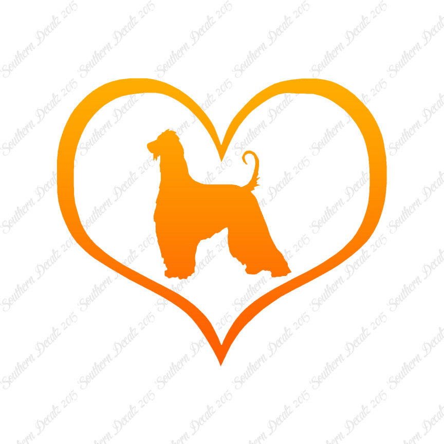 Afghan Hound Dog Heart Love