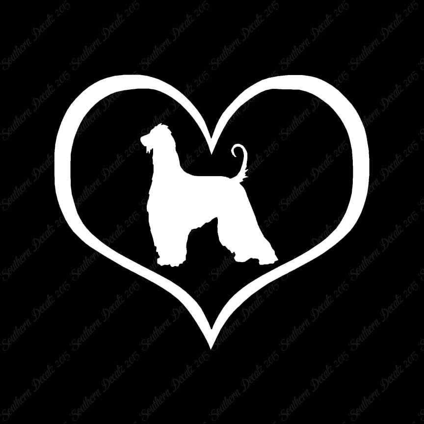 Afghan Hound Dog Heart Love