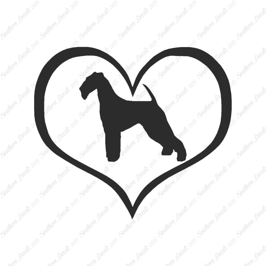 Airdale Terrier Dog Heart Love