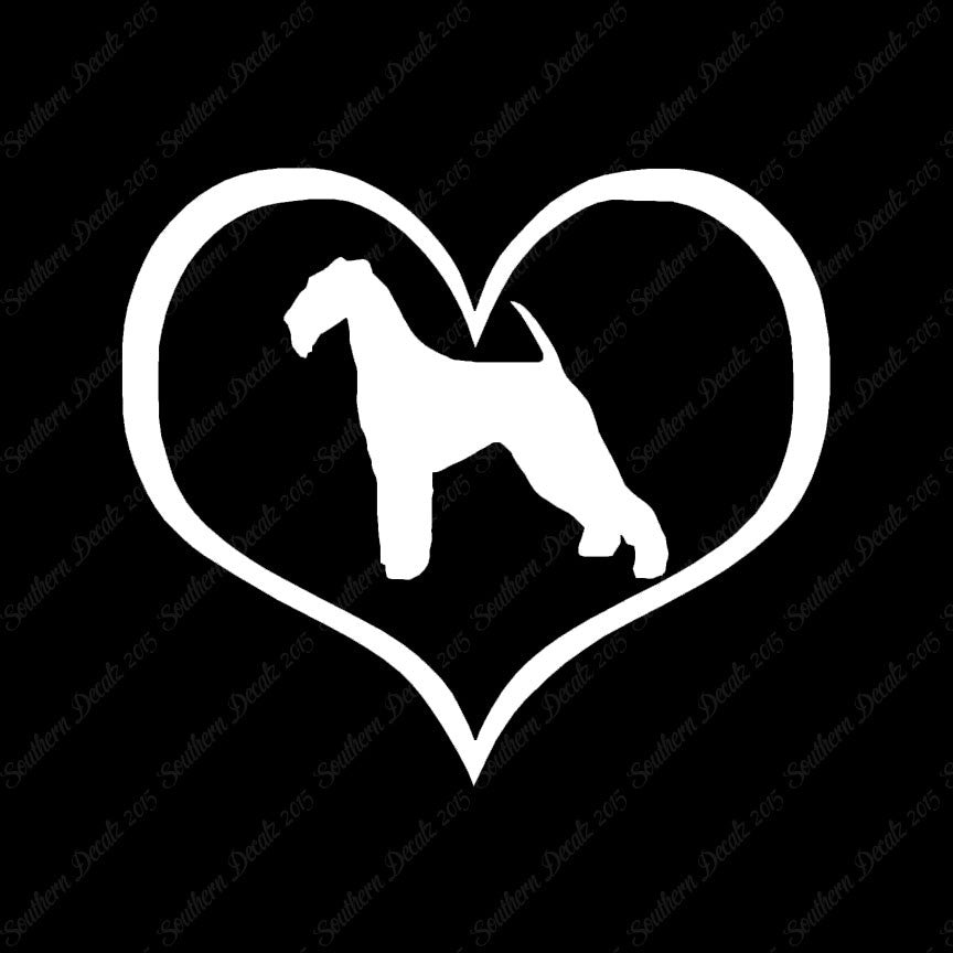 Airdale Terrier Dog Heart Love