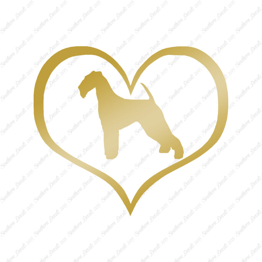 Airdale Terrier Dog Heart Love