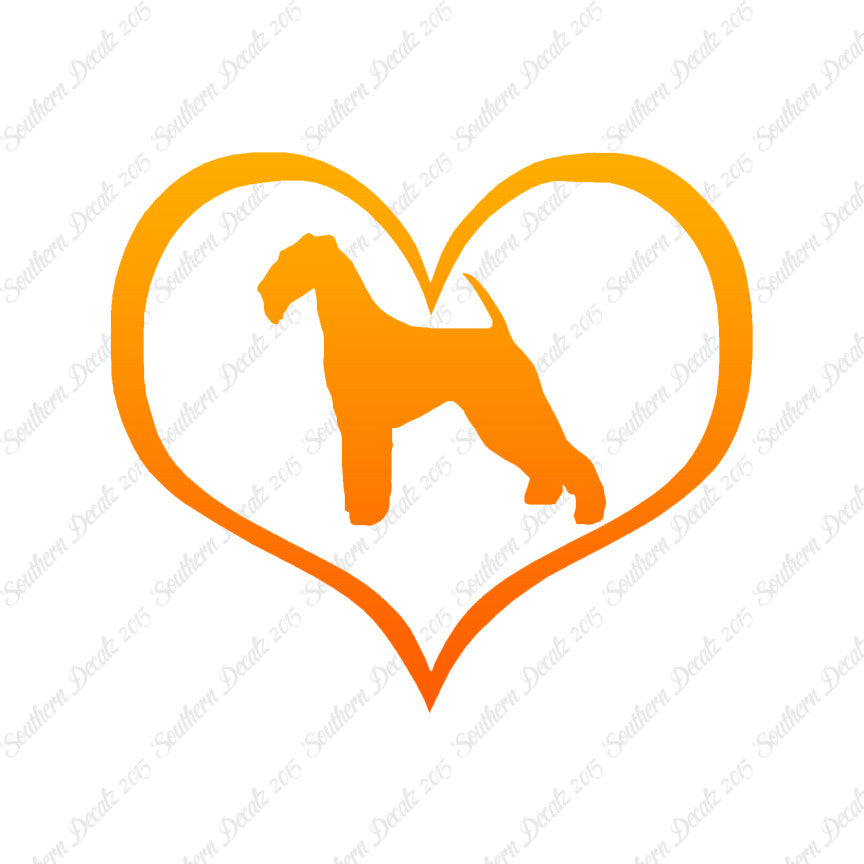 Airdale Terrier Dog Heart Love