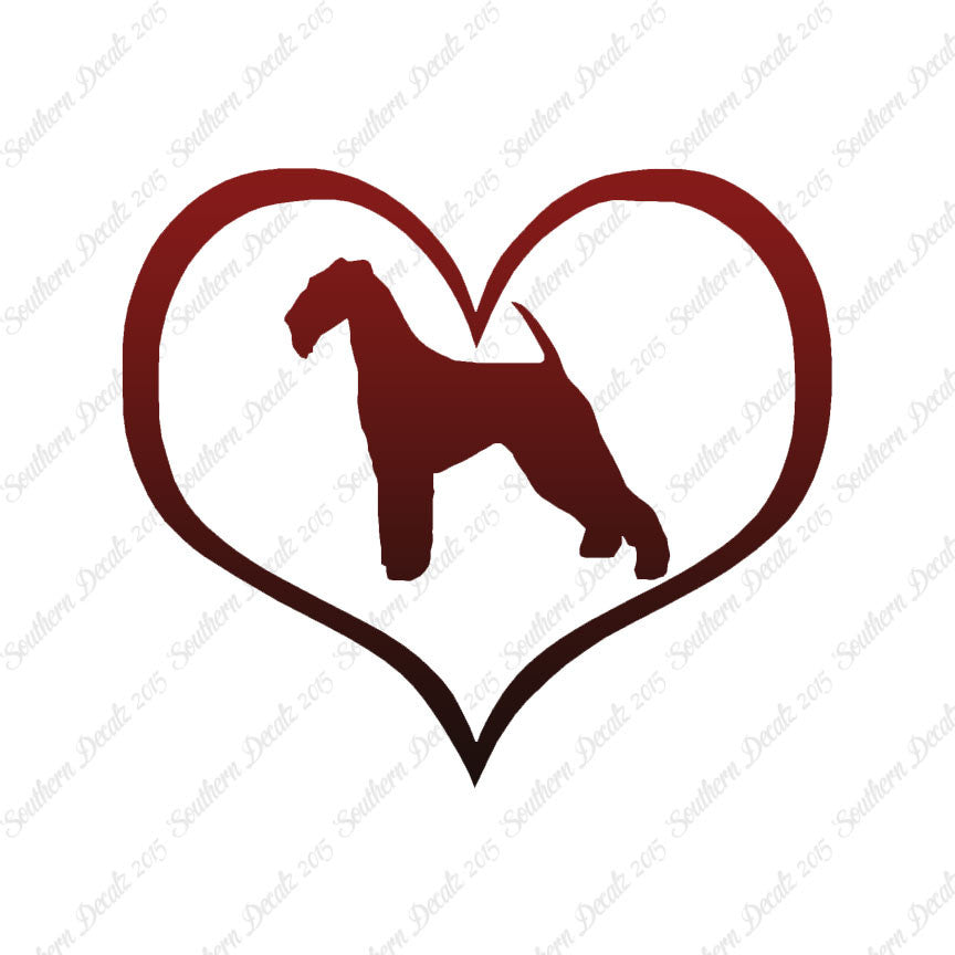 Airdale Terrier Dog Heart Love