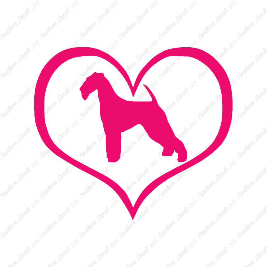 Airdale Terrier Dog Heart Love