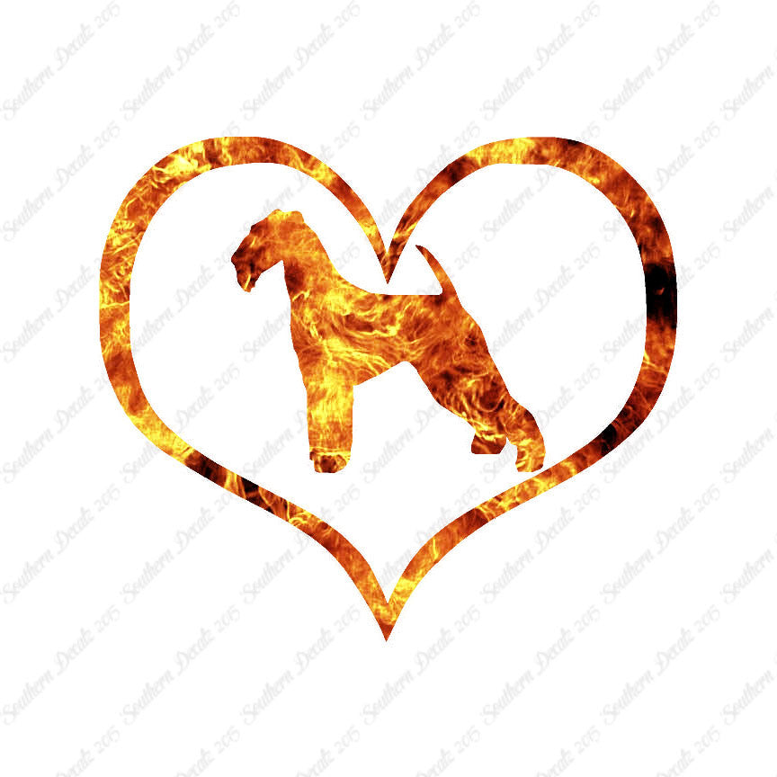 Airdale Terrier Dog Heart Love