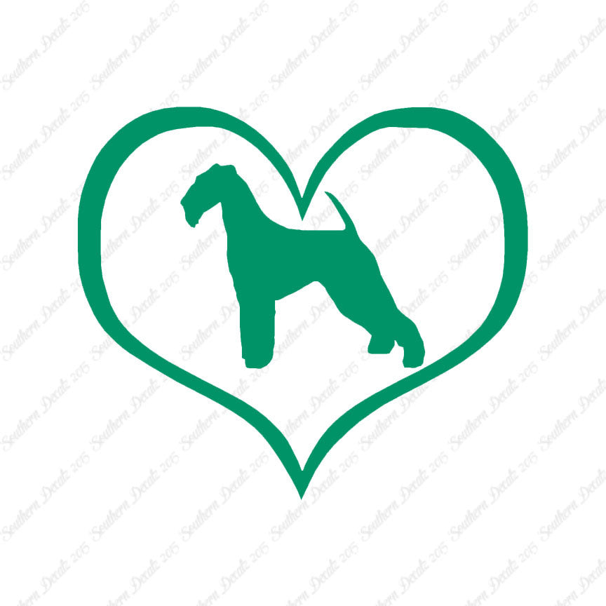 Airdale Terrier Dog Heart Love