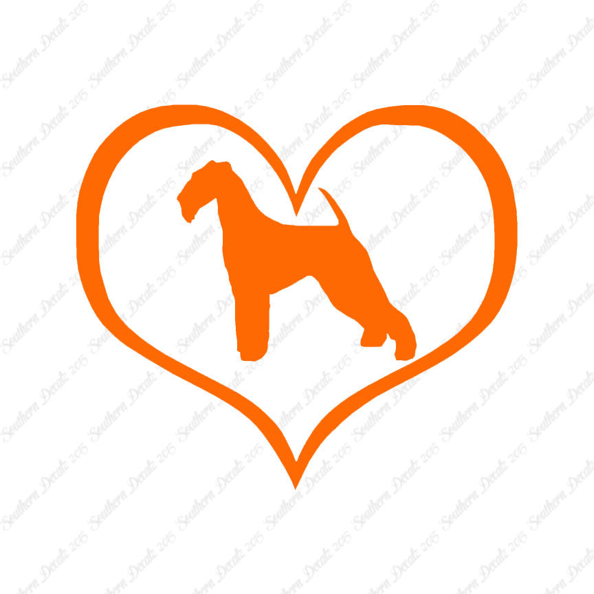 Airdale Terrier Dog Heart Love