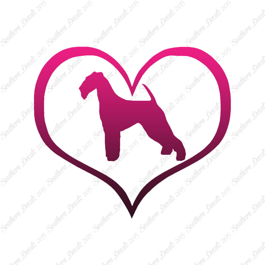 Airdale Terrier Dog Heart Love