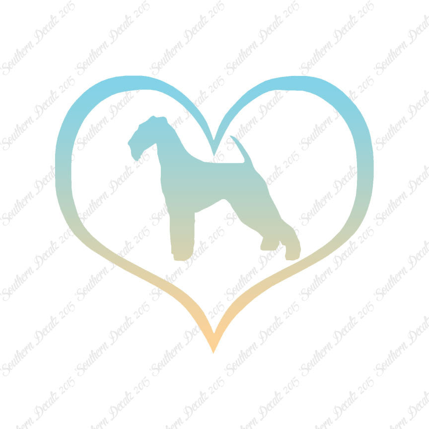 Airdale Terrier Dog Heart Love