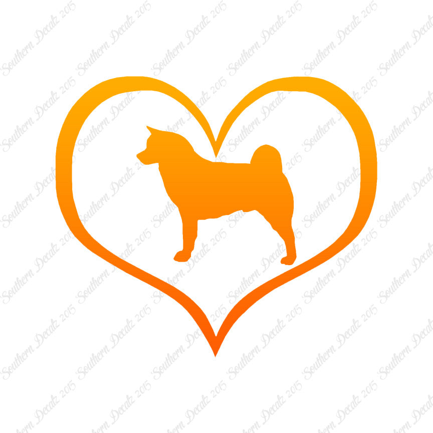 Akita Dog Heart Love