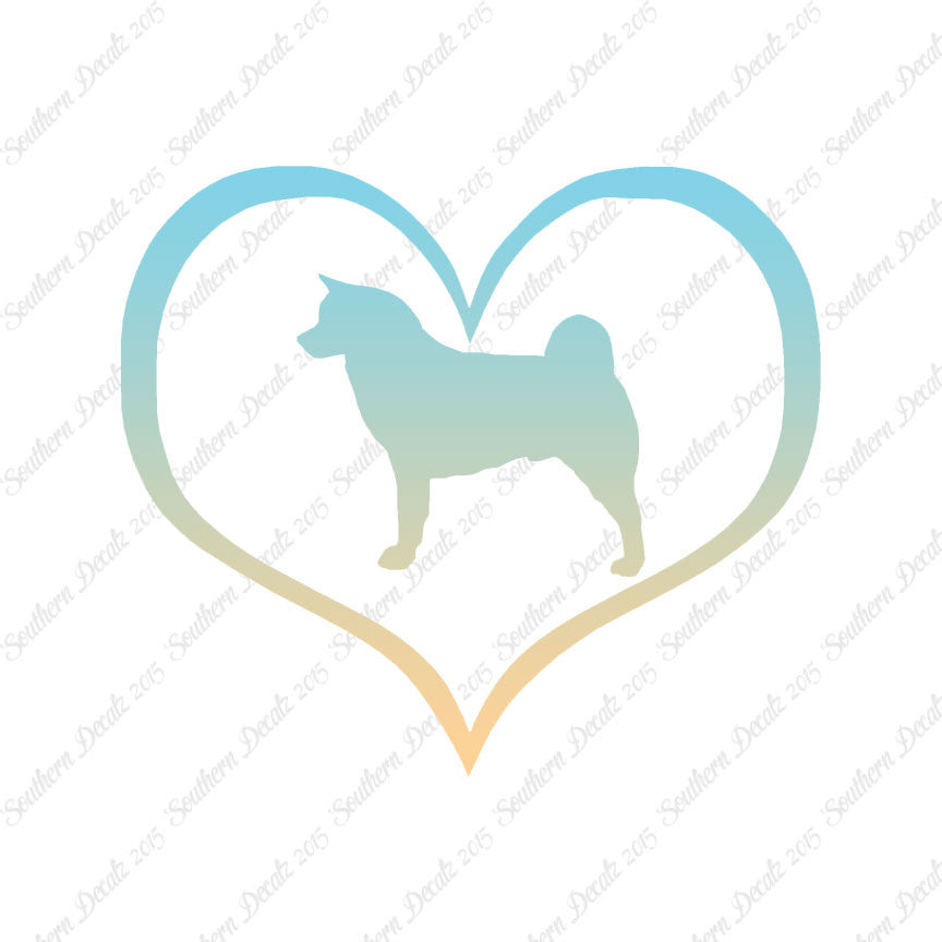 Akita Dog Heart Love