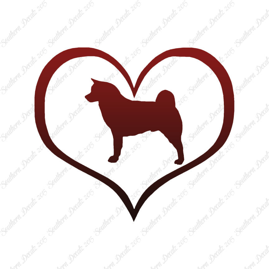 Akita Dog Heart Love