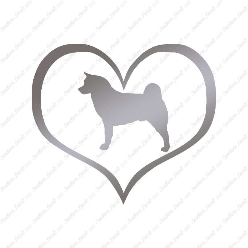 Akita Dog Heart Love