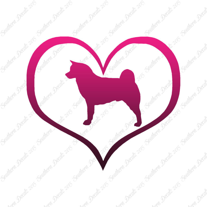 Akita Dog Heart Love