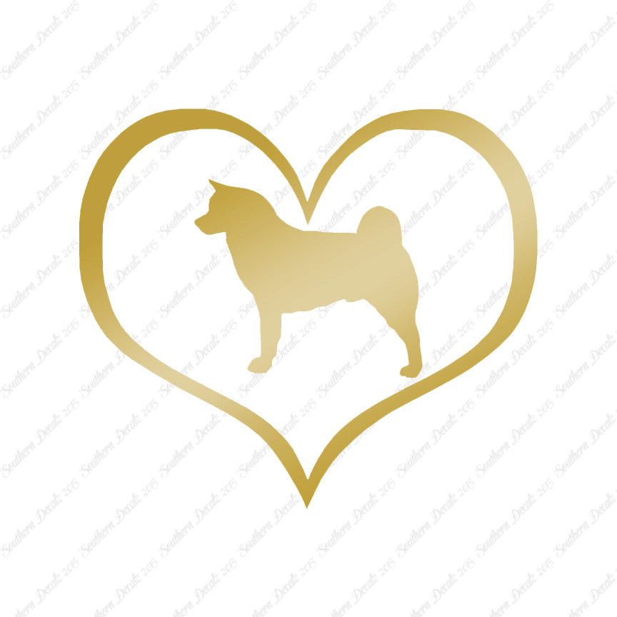 Akita Dog Heart Love