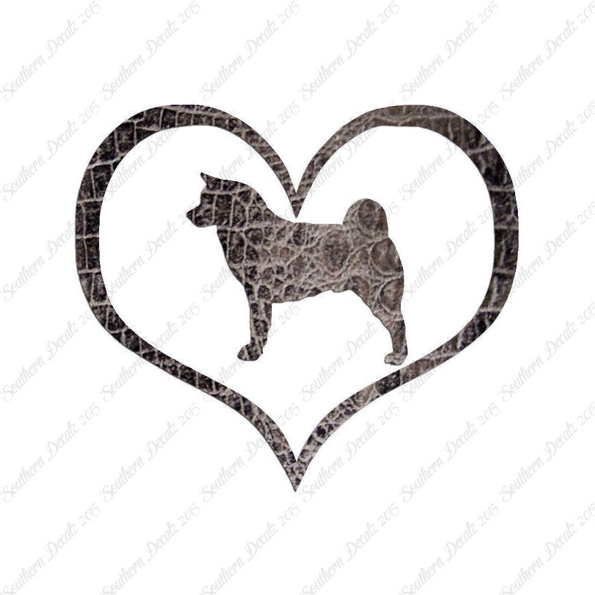 Akita Dog Heart Love