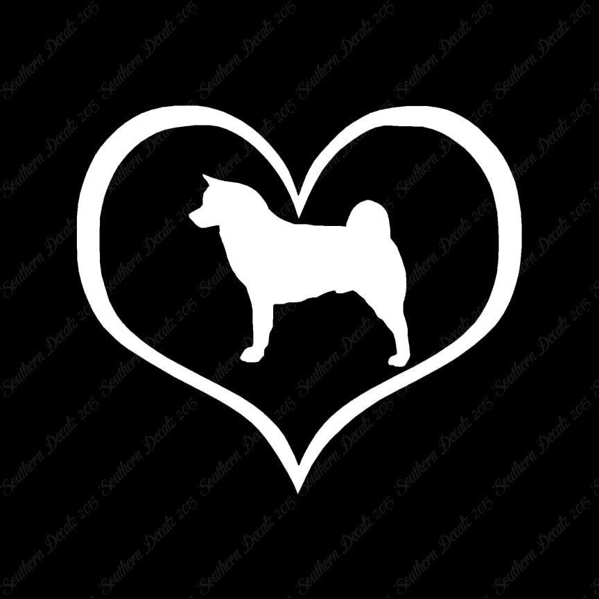 Akita Dog Heart Love
