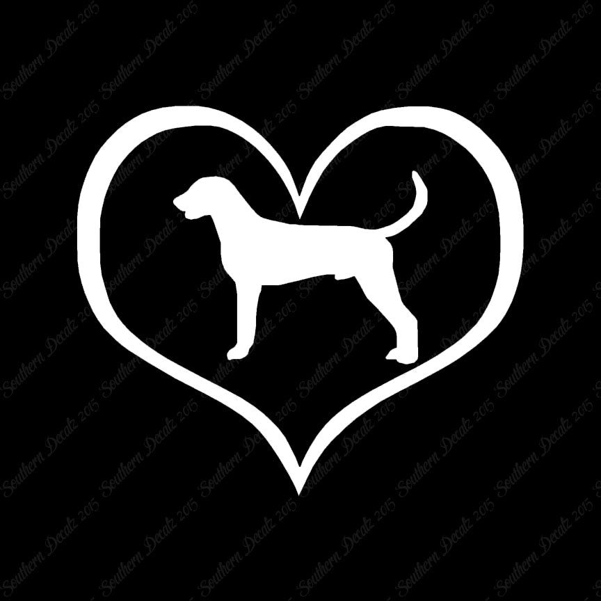 American Fox Hound Dog Heart Love