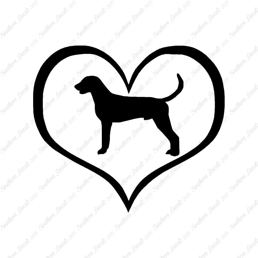 American Fox Hound Dog Heart Love