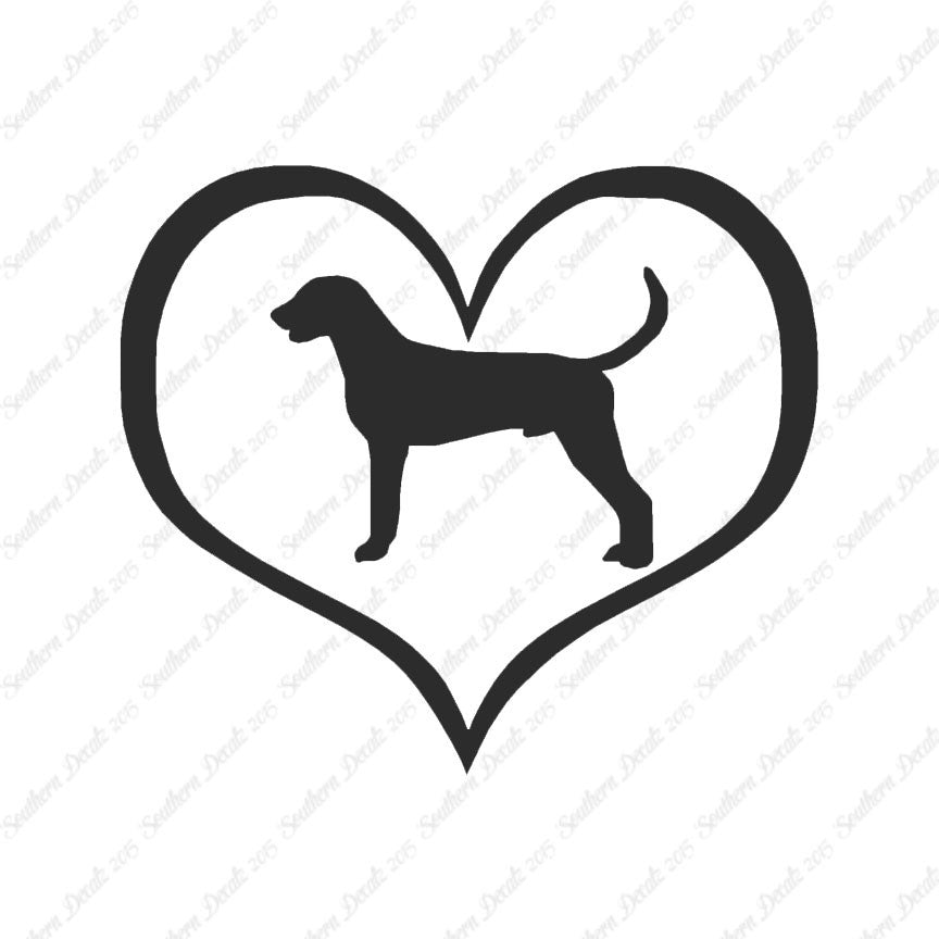 American Fox Hound Dog Heart Love